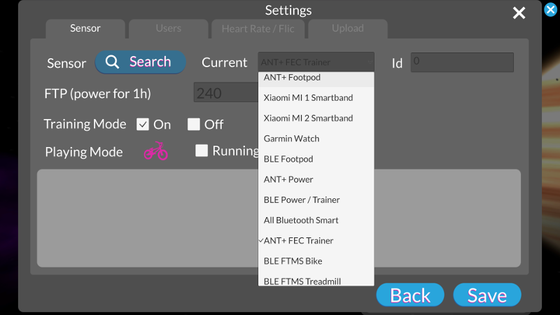 Home Trainer Configuration