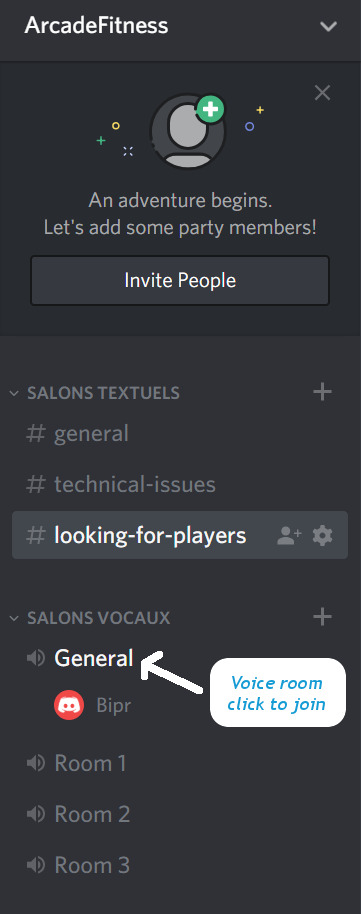 Join Arcade Fitness Voice Room on Discord