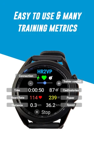 HR2VP Wear OS app cycling metrics