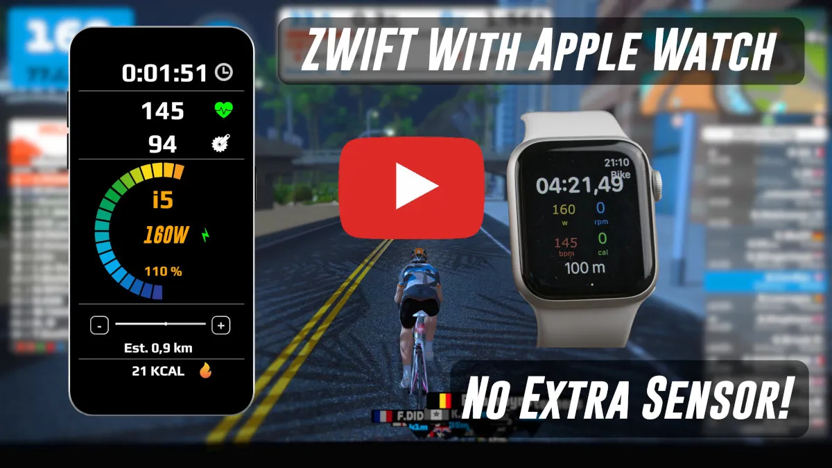 Zwift on any bike with your Apple watch Youtube thumbnail